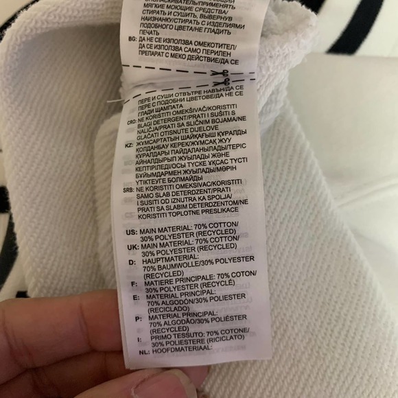 ADIDAS White & Black Bellista Cropped Sweatshirt - Picture 12 of 14